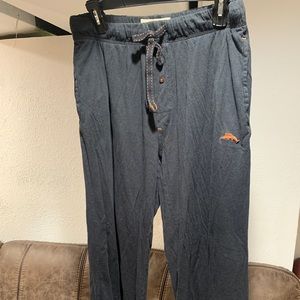 Tommy Bahama Pants Black Cotton Elastic Waist Drawstring Pockets Lounge Men M